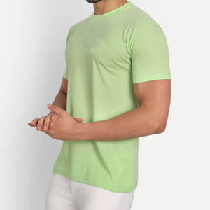 T-shirt à manches courtes RICSA INTERNATIONAL pour homme, couleur unie, vert clair, 100 % coton, respirant, pour adulte, teinture unie, idéal pour l'hiver - Product Image 4