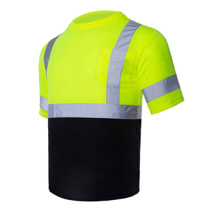 T-shirt de sécurité haute visibilité, chemise réfléchissante en tissu personnalisé, vêtement de travail, impression de logo personnalisée, chemise réfléchissante - Product Image 4