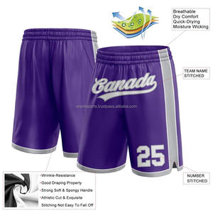 Short de basket-ball en polyester à double couche avec doublure intérieure Short de basket-ball pour hommes Sportswear OEM Supply - Product Image 4