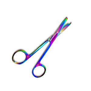 <b>Suture</b> Stitch Scissors Manual Multicolor Rainbow Titanium Coating Premium Quality CE Certified Surgical Instrument Delicate Hook - Product Image 4