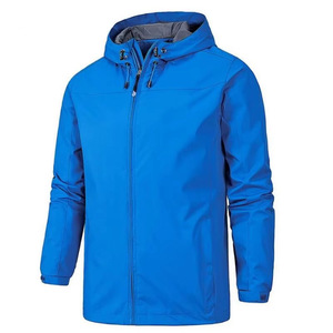 Veste de course décontractée pour homme, coupe-vent, imperméable, respirante, en PU, avec fermeture éclair intégrale, ajustable, coloris vert olive, kaki, rouge, bleu marine - Product Image 5