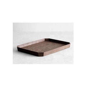 Plateau de petit-déjeuner en bois naturel fait à la main avec poignées, plateau de service rustique pour café, thé, nourriture, collations, cuisine - Product Image 1
