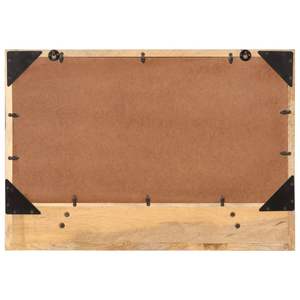 Estantes de Baño de Madera de Mango Maciza y Hierro con Vidrio, Espejo de Baño de Madera Natural y Vidrio - Product Image 3