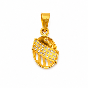 Pendentif de créateur en or jaune 18 carats avec diamants pour hommes et femmes, finition polie, géométrique, pour les fêtes, les mariages, le quotidien, cadeau, bijoux - Product Image 5