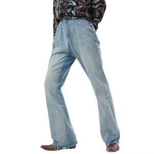 Pantalon en jean taille haute pour homme, coupe crayon, uni, ajusté, extensible, délavé, respirant, séchage rapide, écologique, léger, décontracté, OEM 100% - Product Image 3