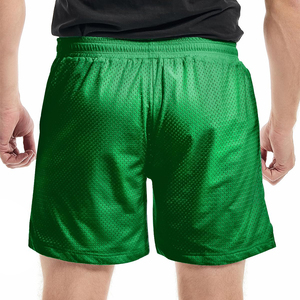 Shorts en maille respirants pour hommes, design classique, couleur unie personnalisable, très tendance, coupe régulière - Product Image 2