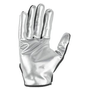 Full Finger Outdoor Sports <b>Gloves</b> PU Material Metallic <b>Silver</b> Red Breathable Non-Slip Hook & Loop Closure Unisex All Seasons - Product Image 5