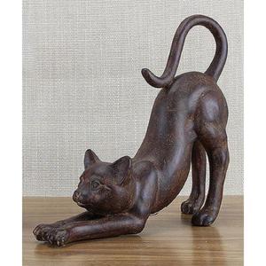 Sculpture de chat en bronze moderne, décoration de jardin extérieur, art de la pelouse, statue animale - Product Image 3