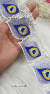 Bordure en dentelle brodée pour vêtements, mariage, mode, décoration, OEM, vente en gros, exportation, Inde - Product Image 5
