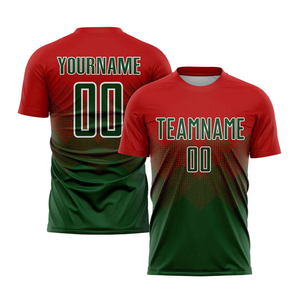 Dynamic Custom Red Green-white Sublimation Soccer Uniform Jersey Breathable Quick-drying Gear Unmatched Performance - Product Image 4