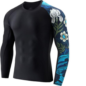 Camiseta Deportiva de Compresión Unisex al por Mayor, Spandex/Poliéster, Ligera, de Secado Rápido, Duradera, Transpirable, para Artes Marciales - Product Image 2