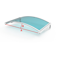 Auvent de porte en aluminium robuste, auvent en polycarbonate PC résistant aux UV, abri contre la pluie pour l'entrée de la villa, fenêtre