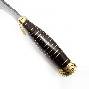 Cuchillo de Caza Tradicional de Acero de Damasco con Funda de Cuero, Herramienta Utilitaria Hecha a Mano para Actividades al Aire Libre y Camping - Product Image 5