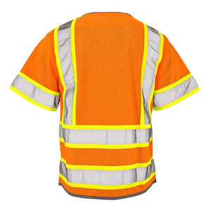 Working Men's Hi-Viz Yellow Reflective Tape Vest Safety Workwear Security High Visibility Apparel Vest <b>Jacket</b> For <b>Worker</b> - Product Image 3