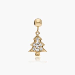 Colgante de Árbol de Navidad con Diamante Cultivado en Laboratorio de 0.11CT, Certificado IGI, Chapado en Oro de 10KT y Rodio, Amuleto Festivo, Regalo de Joyería Fina, OEM ODM - Product Image 4