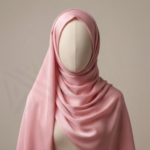 Hiyab de Chifón Rosa, Color Sólido, Suave al Tacto, para Uso Diario, Pañuelo Étnico para Mujer - Product Image 5
