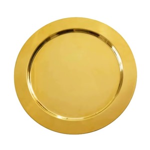 Plato de Presentación Dorado de Acero para Bodas, Plato de Presentación para Fiestas de Boda, Plato de Presentación para Hoteles y Suministros para Banquetes - Product Image 1