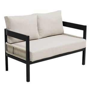 Set Divano da Esterno Multiuso U_Style in Ferro con Tavolo e Decorazioni in Rattan, Impermeabile e Antiruggine per Giardino e Prato, Arredamento Premium per Patio - Product Image 5