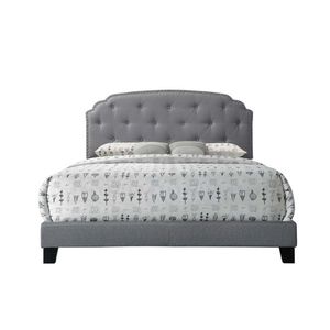 Letto Matrimoniale Tradilla in Tessuto Grigio, Arredamento Imbottito Elegante per Comfort e Stile - Product Image 2