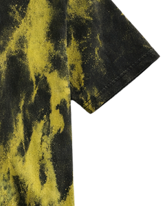 Camiseta de Algodón Tie Dye Negra y Amarilla Personalizada por el Fabricante, Cuello Redondo, Manga Corta, Lavado Vintage, Ropa Casual de Calle para Hombre, Verano - Product Image 5