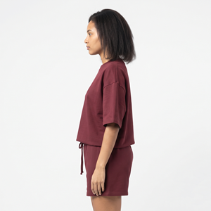 Conjunto de Verano Casual de Dos Piezas para Mujer, Shorts con Camiseta, Venta al Por Mayor, Logotipo Personalizado, Color Sólido - Product Image 2