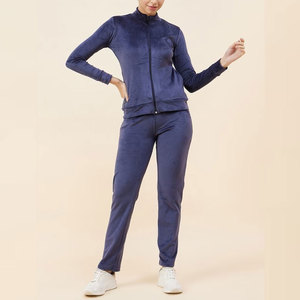 Survêtement en velours pour femme, tissu extensible doux, coupe flexible, classique, pour l'hiver, tenue décontractée, style tendance - Product Image 2