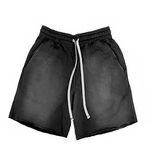 Custom Made 100% Cotton Casual Acid Wash Shorts High Quality Breathable Quick Dry <b>Elastic</b> Waist Customized Logo Top Selling - Product Image 1