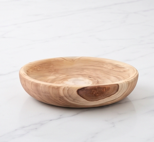 Natural Acacia Wood Serving <b>Bowl</b> With Pebbles Round Decorative Centrepiece For Home And Tabletop Use - Product Image 1