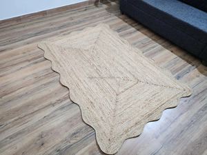 Alfombra de Yute natural ecológica, alfombra redonda de tejido plano trenzado a mano para uso diario, decoración de granja, diseño de Vieira - Product Image 6