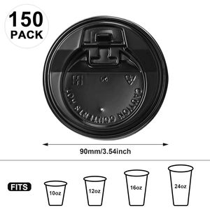 100 Tazze da Caffè in Carta Compostabile Ecologica da 350 ml con Coperchio Biodegradabile in CPLA, Tazze Monouso per Bevande Calde - Product Image 4