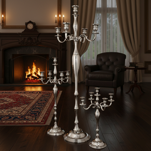 Set of 3 Handmade Metal Candelabra with Heat Resistant <b>Pillar</b> Shape Eco-friendly Candlestick Holders for Weddings and Home Decor - Product Image 3