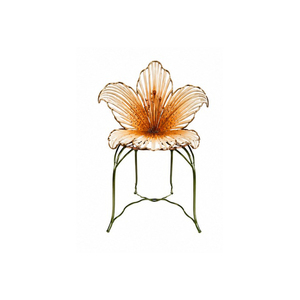 Iron Floral Design Outdoor <b>Dining</b> Chair with Metal Legs Stable Traditional Style Antique Appearance Home Furniture - Product Image 6