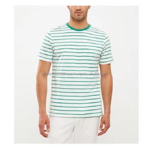 Camiseta de Hombre a Rayas con Diseño Personalizado Serigrafiado, Cuello Redondo, Manga Corta, Cómoda, Nueva Llegada 2026 - Product Image 6