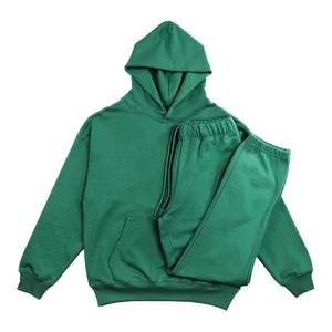 Conjunto de Sudadera y Pantalones de Chándal de Diseño para Mujer, de Algodón Grueso, Lavado Ácido, Color Liso, con Capucha, de Dos Piezas, Informal, para Invierno - Product Image 3