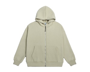 Personnalisé 100% Coton Vierge Surdimensionné Hommes Fermeture Éclair Hoodies Poids Lourd Visage Complet Zip Up Hoodies Pour Hommes En Gros Hoodies - Product Image 1