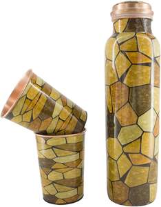 Botella de agua de cobre puro para la hidratación diaria, apoya una solución sostenible y duradera para el almacenamiento de agua fresca. - Product Image 2