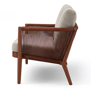Sofá Moderno de Madera de Teca Sólida para Exteriores, 3 Plazas, Estilo Escandinavo, para Patio, Terraza, Apartamento, Balcón, Villa, Hotel, Jardín - Product Image 4