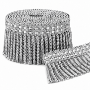 Silver Woven Chain Bullion <b>Wire</b> Rhinestone Trimming Garment Decoration Durable Metal Look Custom Size - Product Image 3