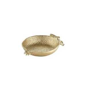 Creative Gold Lemon Shape Brass <b>Mini</b> Bowl Textured Fruit Textured Metal Jewelry Dish Single Key Tray Countertop Organizer - Product Image 4