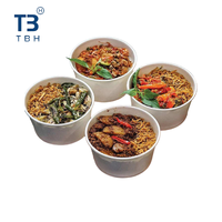 Tazón de Papel Blanco con Tapa de 520cc, Contenedor Redondo Desechable para Ensaladas, Ideal para Puestos de Comida, Fiestas, Eventos y Tiendas, del Principal Proveedor de Malasia