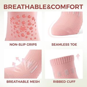 Pilates <b>Socks</b> With <b>Grips</b> for Women Cute Non Slip Crew Gripper Yoga <b>Sock</b>-Grippy Sticky for Hospital/Dance Barre/Workout - Product Image 5