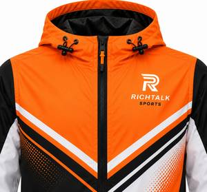 Veste matelassée imperméable à capuche pour homme, noire, en polyester, fermeture éclair sur le devant, design sportif, vêtement d'hiver respirant et à séchage rapide - Product Image 4