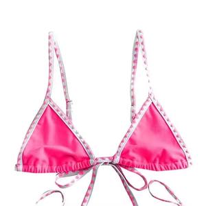 Nouveau design – Ensemble bikini deux pièces à carreaux pour femme – Tenue de plage estivale – Service de gros OEM – Logo sur le devant - Product Image 4