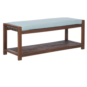 Teak Wood Patio <b>Bench</b> With Minimalist Design and Soft <b>Cushion</b> for Home Furniture Decoration and Garden Set - Product Image 1