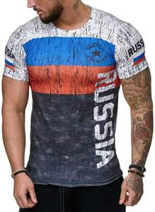 Formal Style Men TShirt Topaz Cotton 3D Big Letter Custom 200 Grams Factory Made - Product Image 4