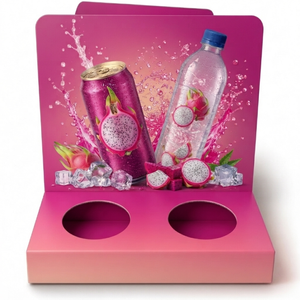 Support publicitaire autoportant en PVC pour bouteilles avec impression de logo personnalisé pour la promotion des boissons en magasin, supermarché et point de vente - Product Image 1