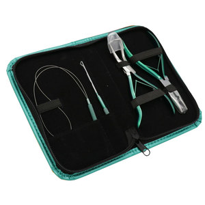 Hair <b>Extension</b> Installation Tool Kit With Hair <b>Extension</b> Pliers Loop Needle And <b>Beads</b> For Professional Salon Use - Product Image 1