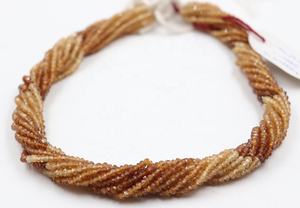 เฮสโซไนต์การ์เนตธรรมชาติทรงรอนเดลเหลี่ยมเพชรพลอยขนาด 2.5-3 มม. ความยาว 14 นิ้ว สำหรับทำเครื่องประดับ - Product Image 3