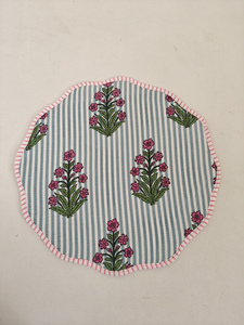 Set de table matelassé en coton à imprimé floral, fin, réversible, moderne, personnalisable, lavable en machine, de forme ronde/ovale/carrée, multi-formes - Product Image 2