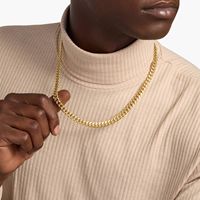 Chaîne cubaine de luxe Miami de 22 pouces en or jaune 9 carats pour mariages et fêtes